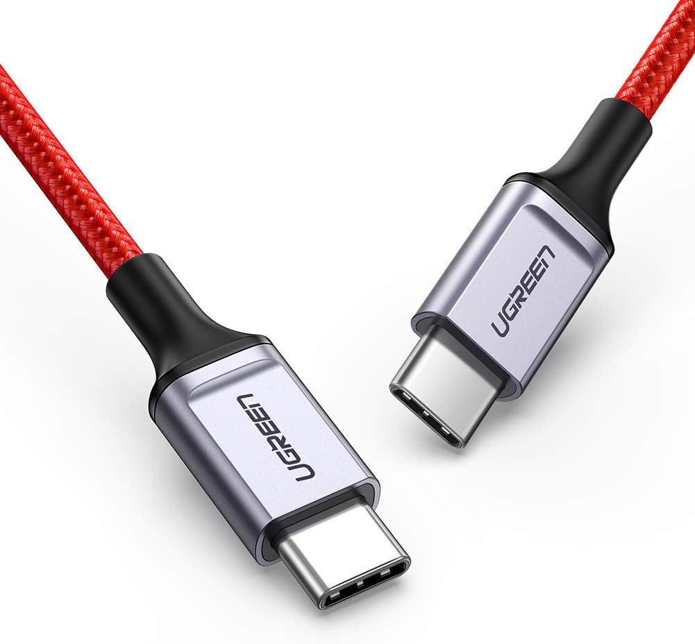 UGREEN USB C to USB C Cable, 60W Type C PD Fast Charging Braided Cord Compatible with Samsung Galaxy Note 10 Plus S10,Google Pixel 4/3a/3/2 XL,iPad Pro 2018 MacBook Air/Pro 13",Nintendo Switch-2M Red