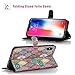 Hocase iPhone Xs Max Case, PU Leather Full Body Protective Wallet Case with Credit Card Holders, Wrist Strap, Magnetic Closure for iPhone Xs Max 2018 with 6.5-inch Display - Mandala Flowers