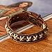 Polytree Unisex Knitted Leather Rope Buckle Bracelet Antique Punk Wristband Cuff Bangle