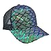 Maticr Unisex Bling Mermaid Scales Sequin Trucker Hats Adjustable Mesh Caps Baseball Party Hat (Black)