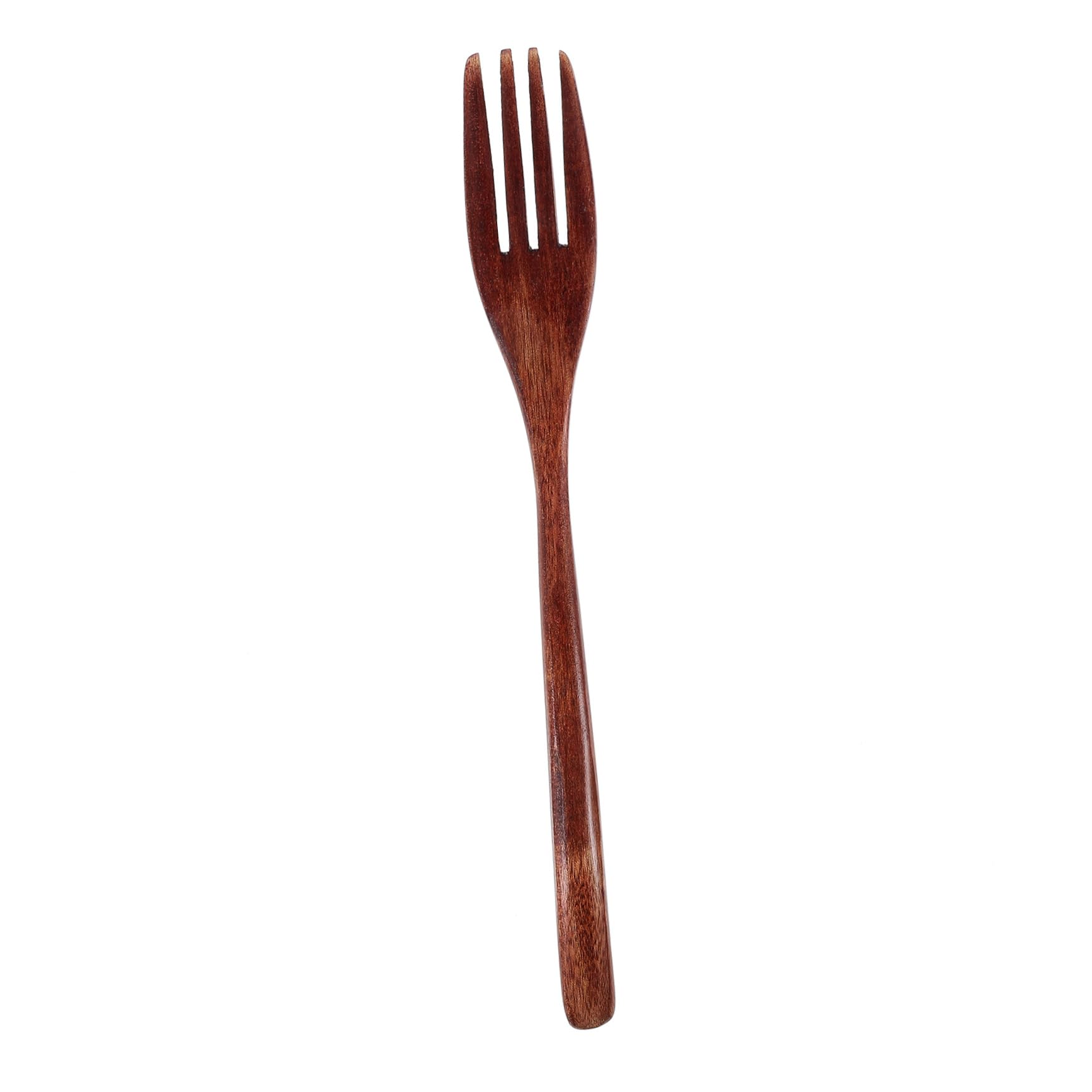 Hoement Wooden Kitchen Fork Long Handle 8.86In Salad Mixing Fork Ergonomic Lightweight Kitchen Utensil for Home Restaurant Use