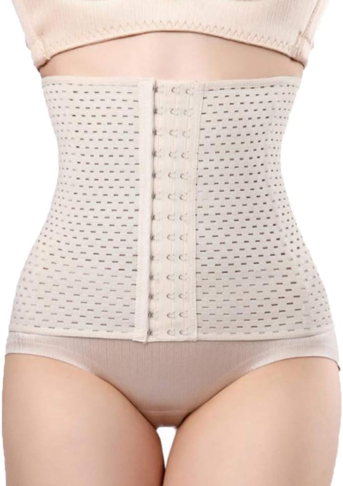 Women Waist Cinchers Latex Corset Adjustable Hook&Eye Closure Workout Trainer Flexible Body Shaper Weight Loss Belt