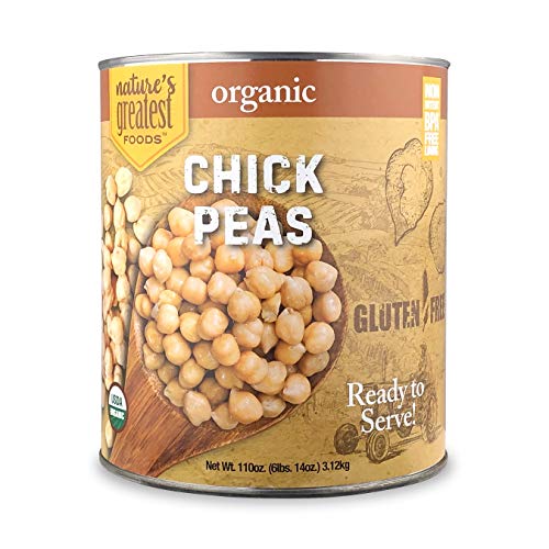 Nature's Greatest Foods, Organic Chick Peas, Bulk, Ready to Serve, No. 10 Can, 110 OZ (6 LBS 14 OZ)