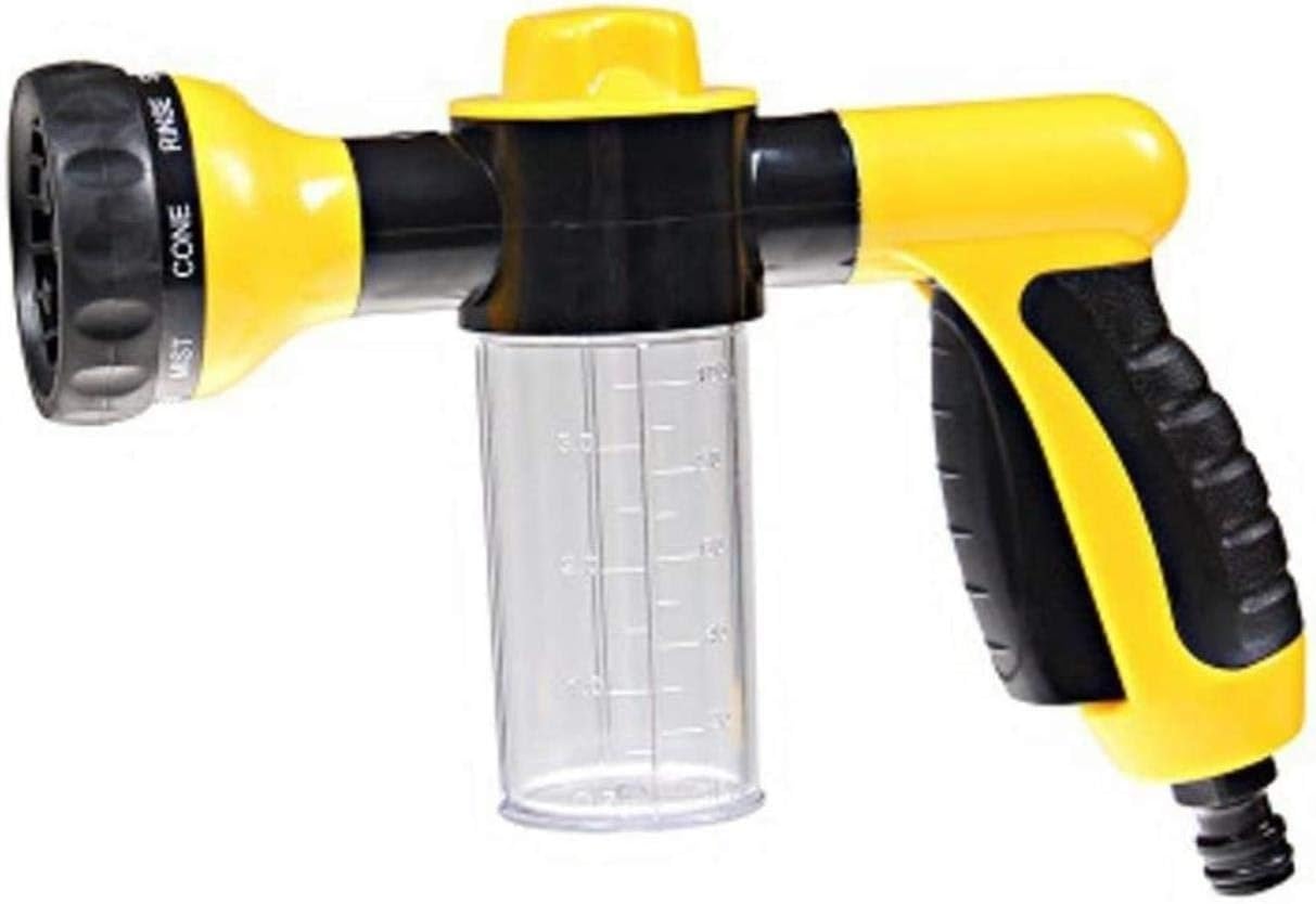 HHpcspc Adjustable Pressure Hose Gun W/8 Way Spray Setting Nozzle, Foam