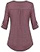 Henley Shirts for Women, Jazzco Women's Henley V Neck Cuffed Sleeve Lightweight Homecoming Blouse Tops (Wine,Large)