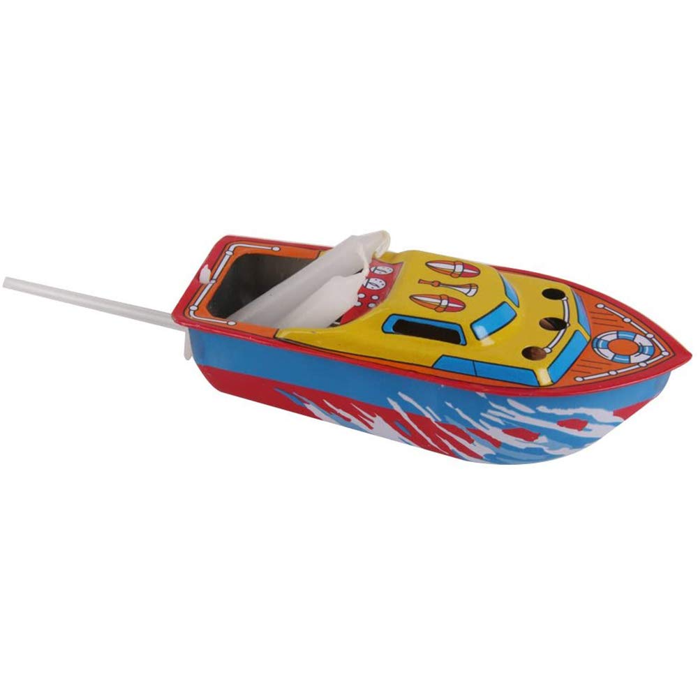 POFET Classic Candle Powered Speed Boat Ship Tin Toy Water Handmade Decoration