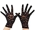VIVIANSBRIDAL Women's 2018 Short Elegant Lace Wedding Gloves (Black)