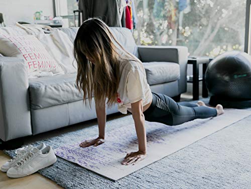 Incline Fit Yoga Mat Anti Slip Printed Yoga Mat & 6mm - Thick & Non Slip Exercise Mat for Yoga, Pilates, Stretching, Meditation, Floor & Fitness Exercises, Weave Black Black, 4mm - Thumbnail 5