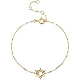 Made In Israel 925 Sterling Silver Star Of David Bracelet – Jewish Symbol Pendant from Israel – Elegant Hebrew With Cubic Zirconia Dainty Religious Jewish Jewelry