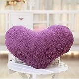 HuaYang 1/5 Colors Soft Sweet Love Heart Shape Fluffy Throw Pillows Cushions(Purple)