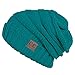 Funky Junque Women's Winter Warm Soft Chunky Cable Knit Slouchy Beanie Hat Oversized Baggy One Size - Teal