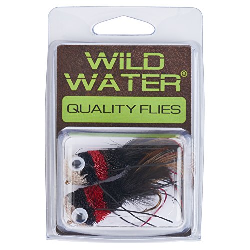 Wild Water Red, Black and White Deer Hair Bass Bug, Size 2, Qty. 2