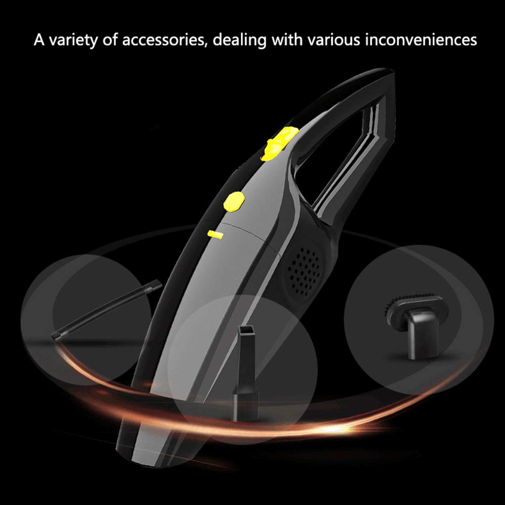 LICORNE Handle Cordless Vacuum cleaner, 12V 120W 3.7KPa Portable Vehicle-mounted Vacuum Cleaner with Cyclonic Motor Strong Suction,Wet Dry Amphibious Mini Dust Collector