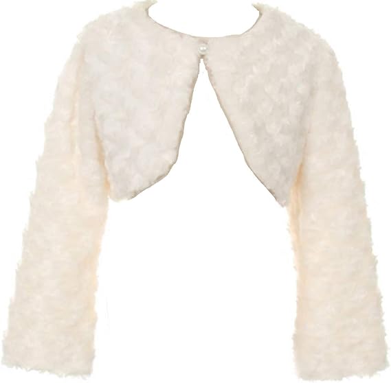 girls white fluffy cardigan