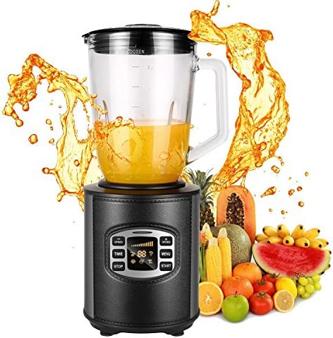 Lantusi Personal Blender with 52 oz Glass Jar, Infinitely Variable Speeds and Brushed Stainless Steel, 800W Countertop Mixer Blender, Black & Gray (US STOCK)