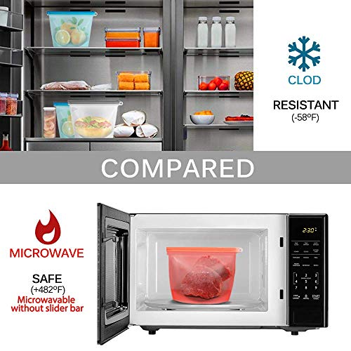 Reusable Silicone Food Storage Bags,SENDIN Airtight Seal Food Preservation Bags/Food Grade/Versatile - //coolthings.us