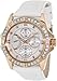 Women's Stainless Steel Case Leather Bracelet Silver Dial Crystals Chronograph