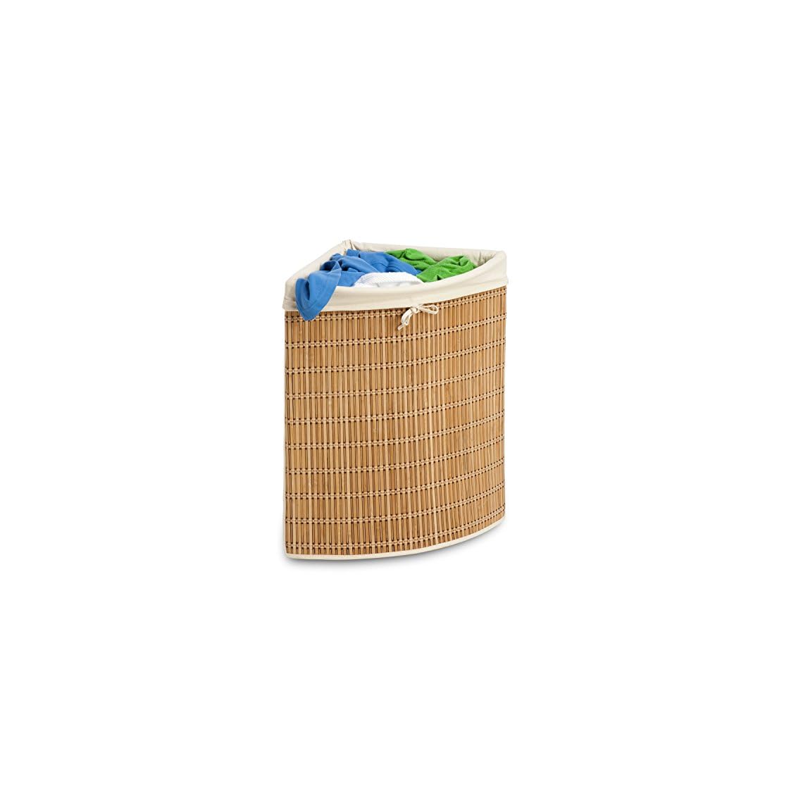 HoneyCanDo Bamboo Wicker Corner Hamper LAVORIST