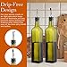 Olive Oil Dispenser Bottle - 2 Pack of 17 oz. Dark Glass Drizzler with Pourer Spouts - Drip Free Cooking Oil Container for Kitchen - Oil Vinegar Cruet Decanter with Funnel, 3 Stylish Labels