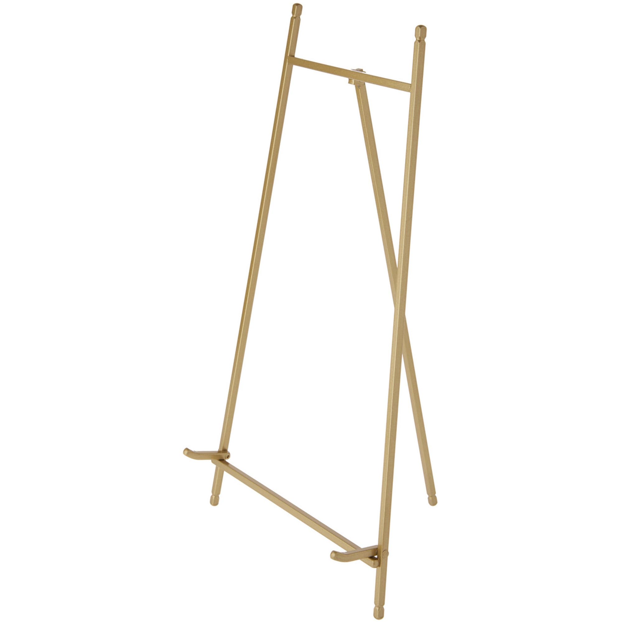 Bard's Satin Gold Metal Easel, 16.25" H x 8.75" W x 7" D