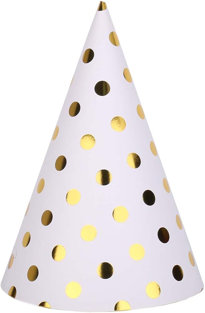 Inxens Happy Birthday Party Hats for Kids Birthday Hat Assortment Silver Gold Spot, 12 Pack: Clothing
