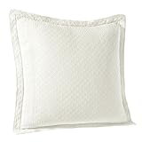 Historic Charleston 13993026X026WHI King Charles Matelasse 26-Inch by 26-Inch Euro Sham, White
