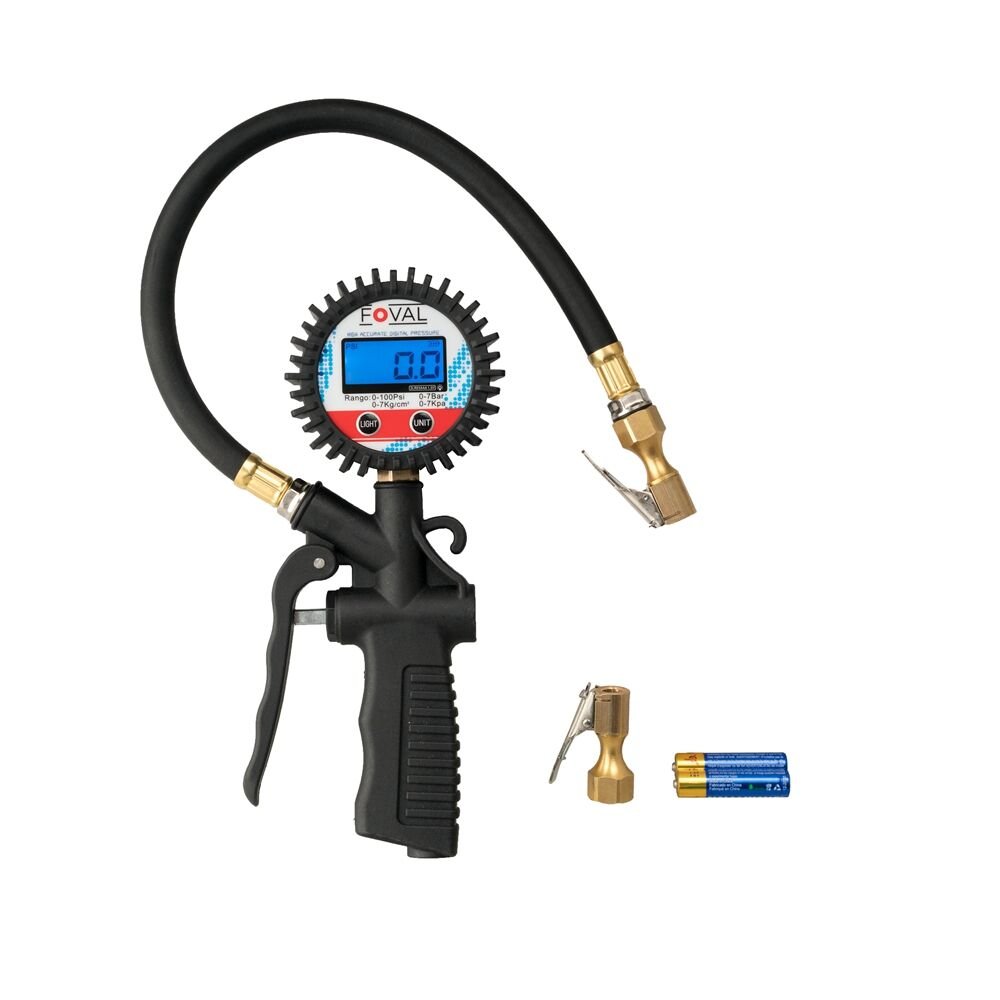 Buy Foval Digital Tyre Inflator and Gauge100PSI (Black)，,3 in 1 tyre