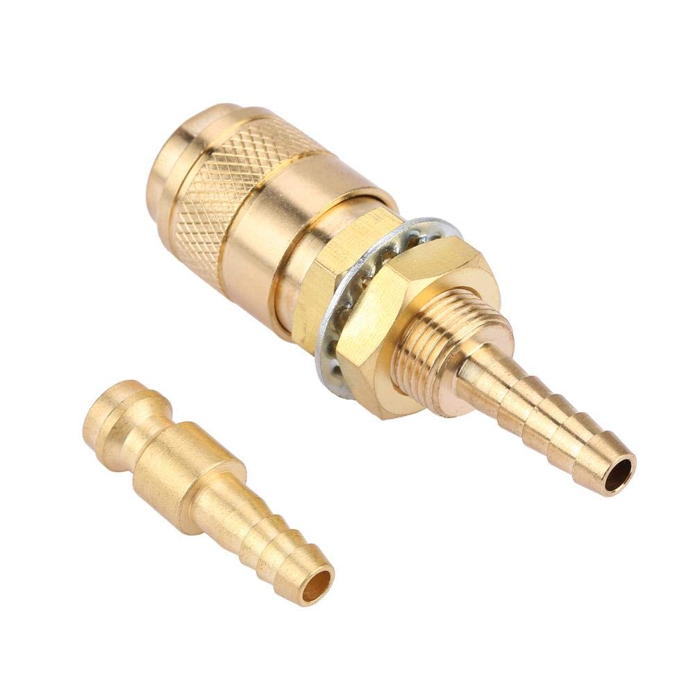 M6 Quick Connector Set Quick Water Cooled Gas Adapter Fitting Hose for MIG TIG Welder Torch Fitting for Welding Torch(Gold)