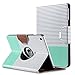 ULAK iPad Air Case, 360 Degrees Rotating Stand Case for iPad Air (2013 Release) with Auto Sleep/Wake Feature (Minimal Mint Stripes)