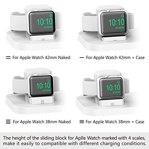 Apple Watch Stand, BEACOO Charging stand Dock Station -- Support Apple Watch NightStand Mode and iPhone 7/7 plus/SE/5s/6S/PLUS with Various Case (White)