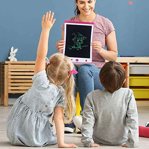 LCD Writing Tablet, Electronic Drawing Board and Doodle Board Gifts for Kids at Home and School (Pink)