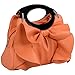FASH Limited Bowk-not Ruffle Accent Handbag PU Leather Handbag - Orange
