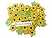 NAVA CHIANGMAI 50 Pcs Sunflowers Mulberry Paper Flowers with Brown Centre 1 inch Scrapbooking and Creative Craft Projects Handmade Thailand