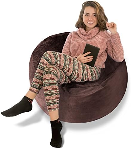 BeanBob Bean Bag Chair (Espresso Brown), 3ft - Bedroom Sitting Sack for Kids &amp; Adults w/Super Soft Foam Filling