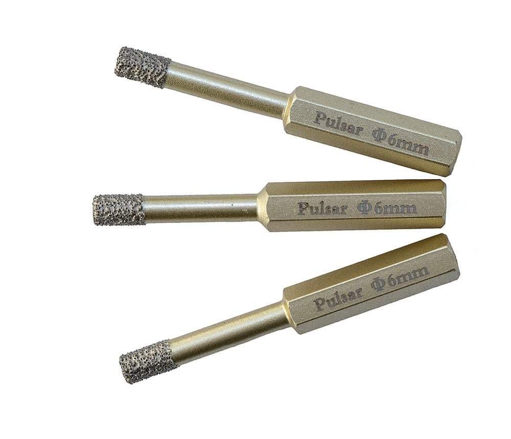 3X Pulsar High Performance 6mm Diamond Tile Dry Drill Bit for Porcelain Ceramics and Natural Stone