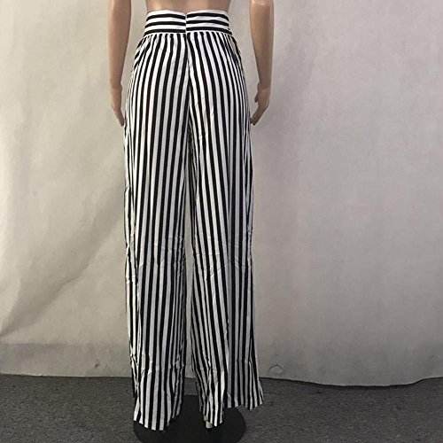 Pervobs Women Pants, Clearance! Women Casual Striped High Waist Harem Pants Loose Bandage Elastic Waist Pants (L, Black)