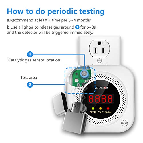 Techamor Natural Gas Detector and Propane Alarm, Gas Leak Detector
