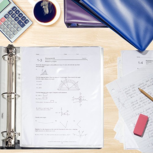 Sheet Protectors, Non-Glare, Top Loading Plastic Binder Sheet Protectors - Reinforced 3 Hole Design - 2.4 MIL Thickness - Keep Your Important Papers and Documents Safe - 9 x 11 Inch - 50-Pack