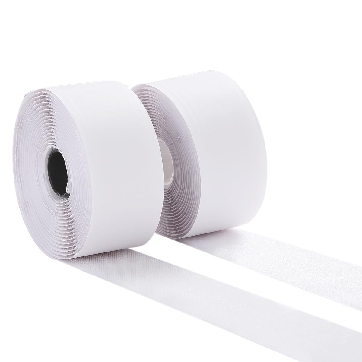 Photo 1 of 2 Inch Wide Hook and Loop Tape, Excellent Grip, Strong Adhesive Back, Nylon Self-Adhesive Fastener Strips for Fixing and Hanging, Home School and Office Use (White, 15 Feet)