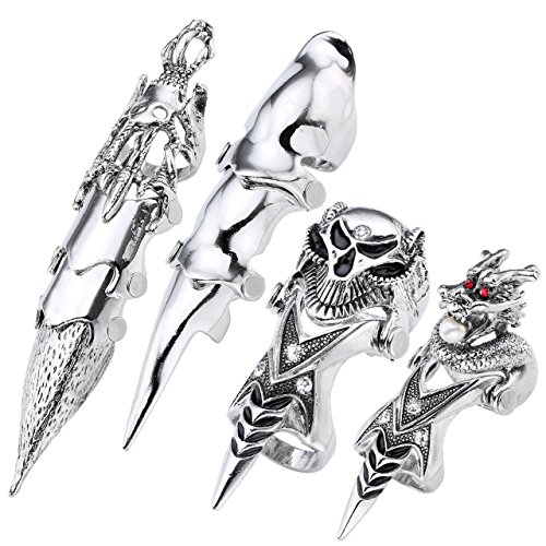 Piercingj 4pcs men s halloween props armor knuckle flex…