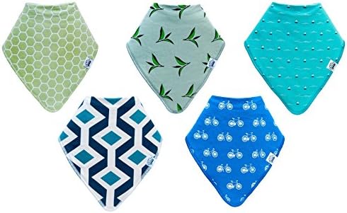 Baby Bandana Drool Bibs, Unisex 5-Pack Gift Set for Drooling and Teething, 100% Organic Cotton, Soft and Absorbent Bibs for Boys and Girls by Bublo.