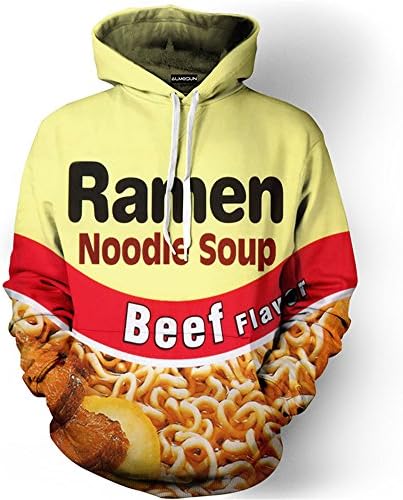 ALMOSUN Chicken Beef Chili Pork Shrimp Ramen Noodle All Over Printed Hoodies
