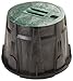Rain Bird VBRND10 Round Sprinkler Valve Box, Black with Green Lid, 10