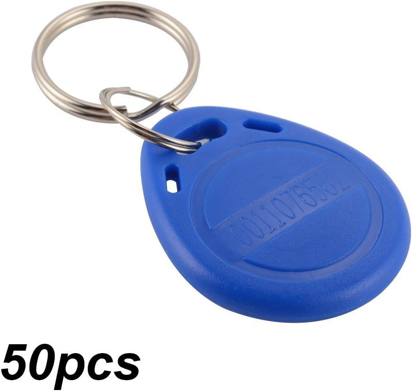 50pcs RFID ID Card Key Fobs, 125khz EMID Card Tag Token Keyfob Copier