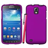 Samsung Galaxy S4 S 4 Active Purple Full Armor Protector Cover Hard Case + NakedShield Invisible Screen Protector + Stylus Pen