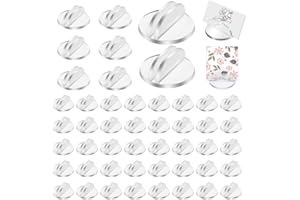 Ladiz 50 Pcs Translucent Plastic Card Stands, 1 Inch Game Card Holders, Paper Miniature Bases, Clear Paper Board Clips for Ta