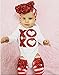 Baby Boys Girls Christmas Outfit 3PCS Xmas Suit Romper Pajamas Headband Leggings (0~3months, white)
