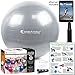 SmarterLife Exercise Ball Yoga Ball for Fitness, Balance, Stability, or Pregnancy, Gym Ball for Core Workout, Physical Therapy, Yoga Ball Chair for Office, Anti-Slip Anti-Burst (65 cm, Silver)