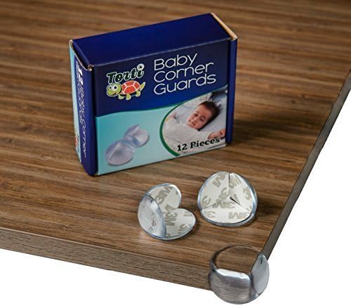 Silicone Corner Protectors for Babies 12-pack. Safety Baby Clear Corner Guards for Coffee Table, Bed, Furniture