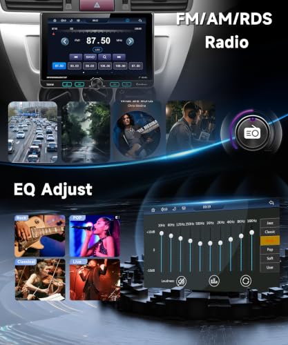 VECHTEL Autoradio 1 DIN con Schermo IPS Orientabile da 7 Pollici 1024x600 | Wireless CarPlay & Android Auto, Bluetooth 5.2, FM/AM/RDS Radio, Mirror Link, USB, Rückfahrkamera, Lenkradsteuerung